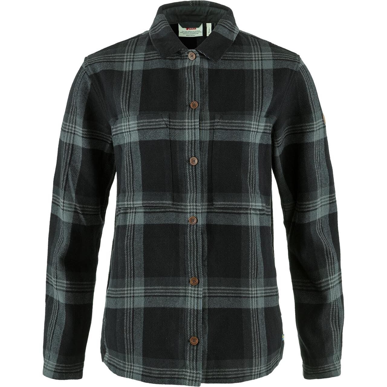 Fjällräven Womens Singi Flannel Overshirt (Sort (BLACK-IRON GREY/550-048) Large)