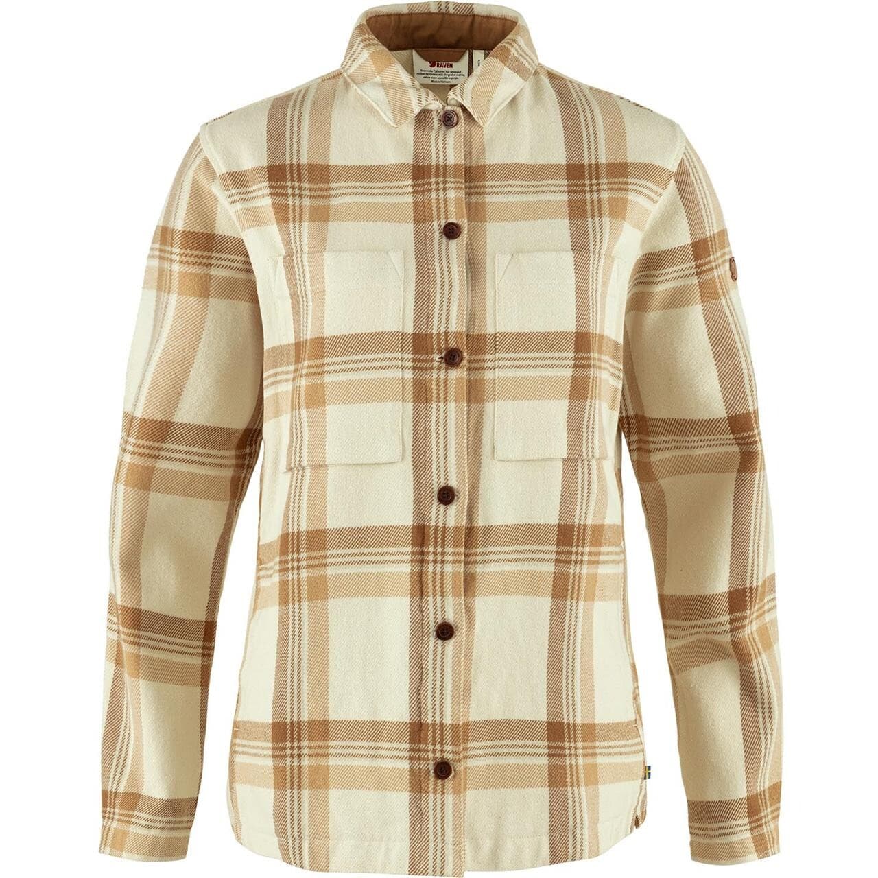 Fjällräven Womens Singi Flannel Overshirt (Hvid (CHALK WHITE-DUNE BEIGE/113-196) Small)