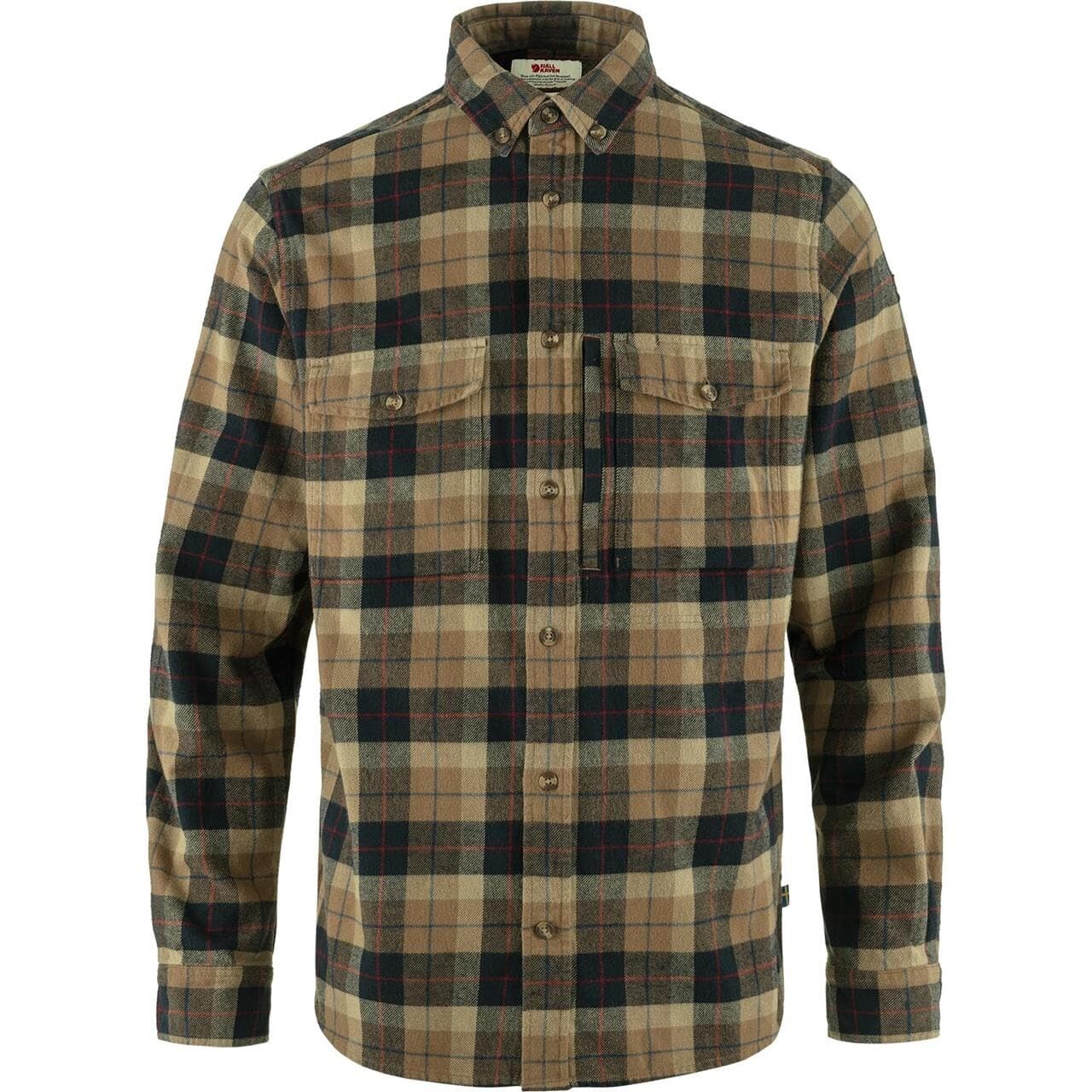 Fjällräven Mens Värmland Heavy Flannel Shirt (Brun (DARK SAND-DARK NAVY/227-555) X-large)
