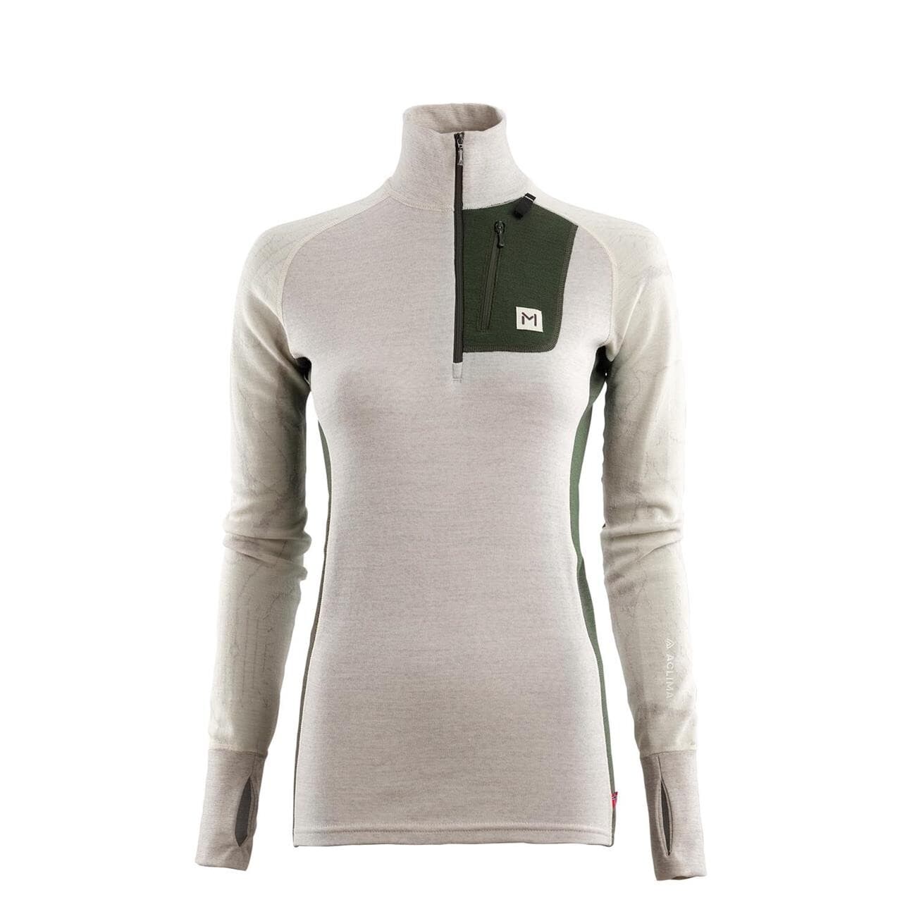 Aclima Womens Lars Monsen Polo (Beige (BEIGEMELANG/OLIVENGHT/FEMUNDEN) X-large)