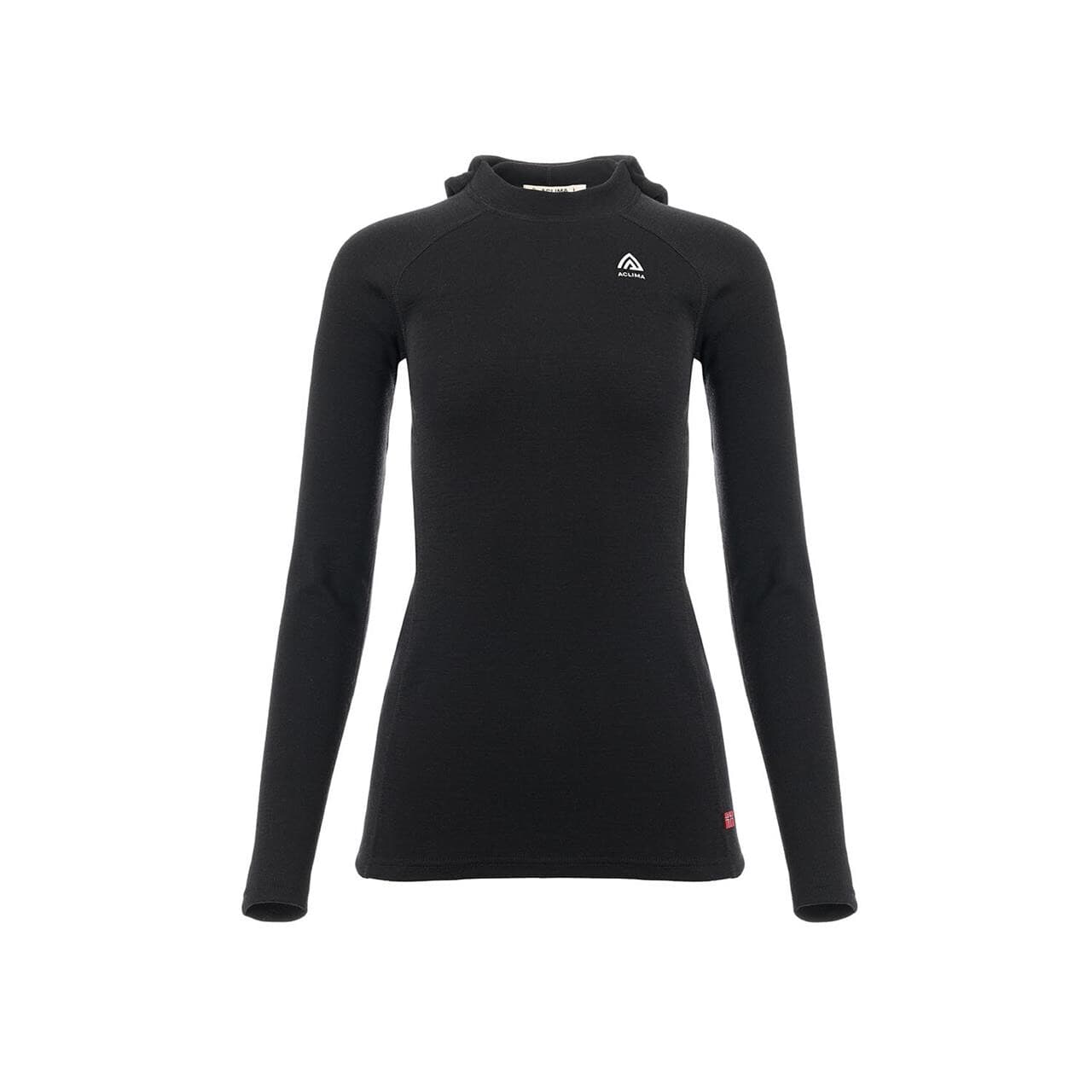 Aclima Womens WarmWool Hoodsweater V2 (Sort (JET BLACK) X-small)