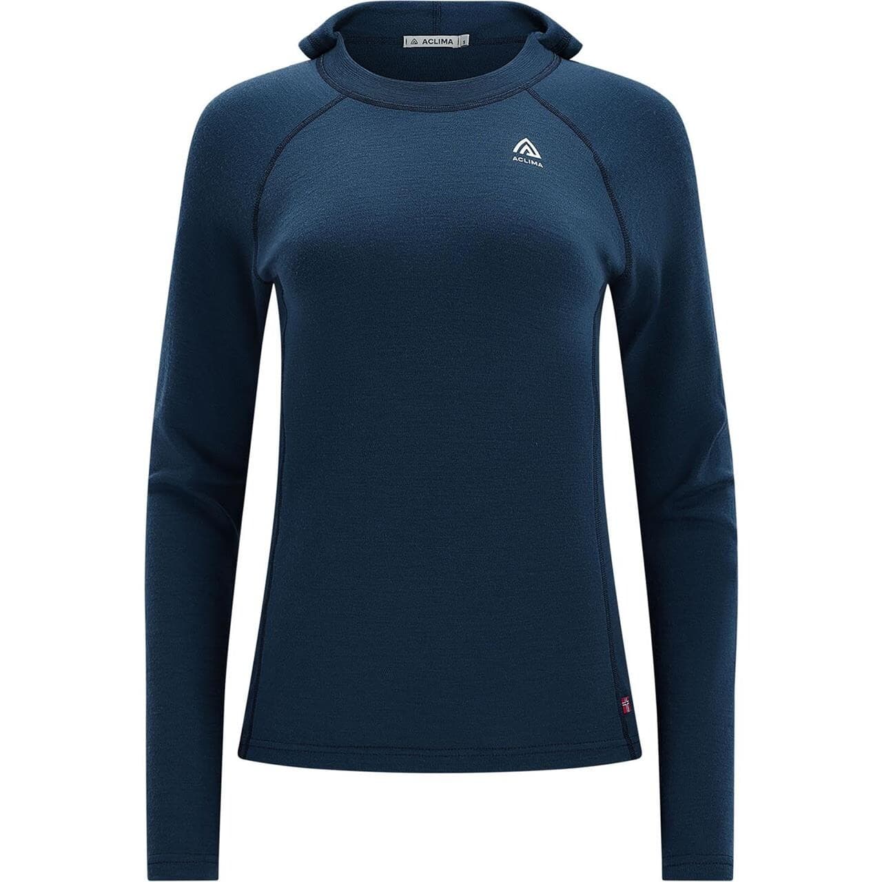 Aclima Womens WarmWool Hoodsweater V2 (Blå (MIDNIGHT NAVY) Small)