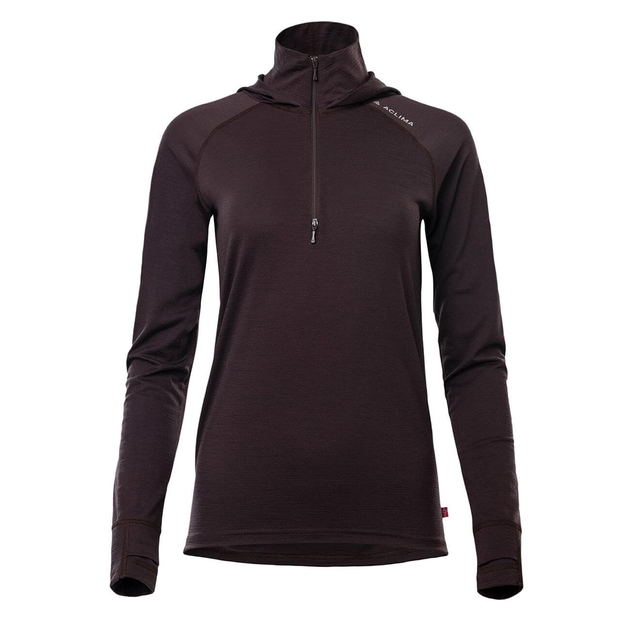 Aclima Womens LightWool 180 Hoodie (Lilla (CHOCOLATE PLUM) Large)