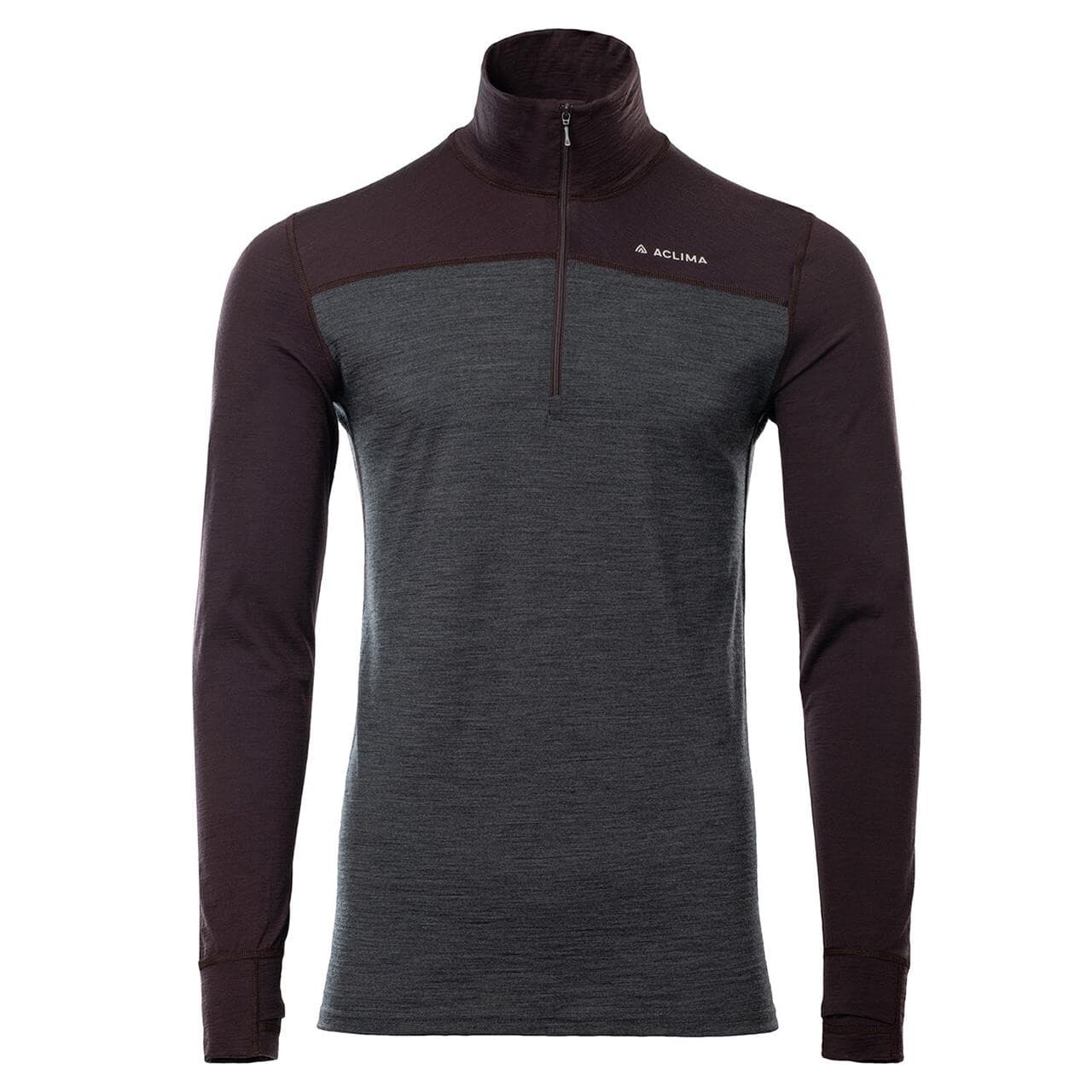 Aclima Mens LightWool 180 Polo W/zip (Lilla (CHOCOLATE PLUM/MARENGO) Medium)