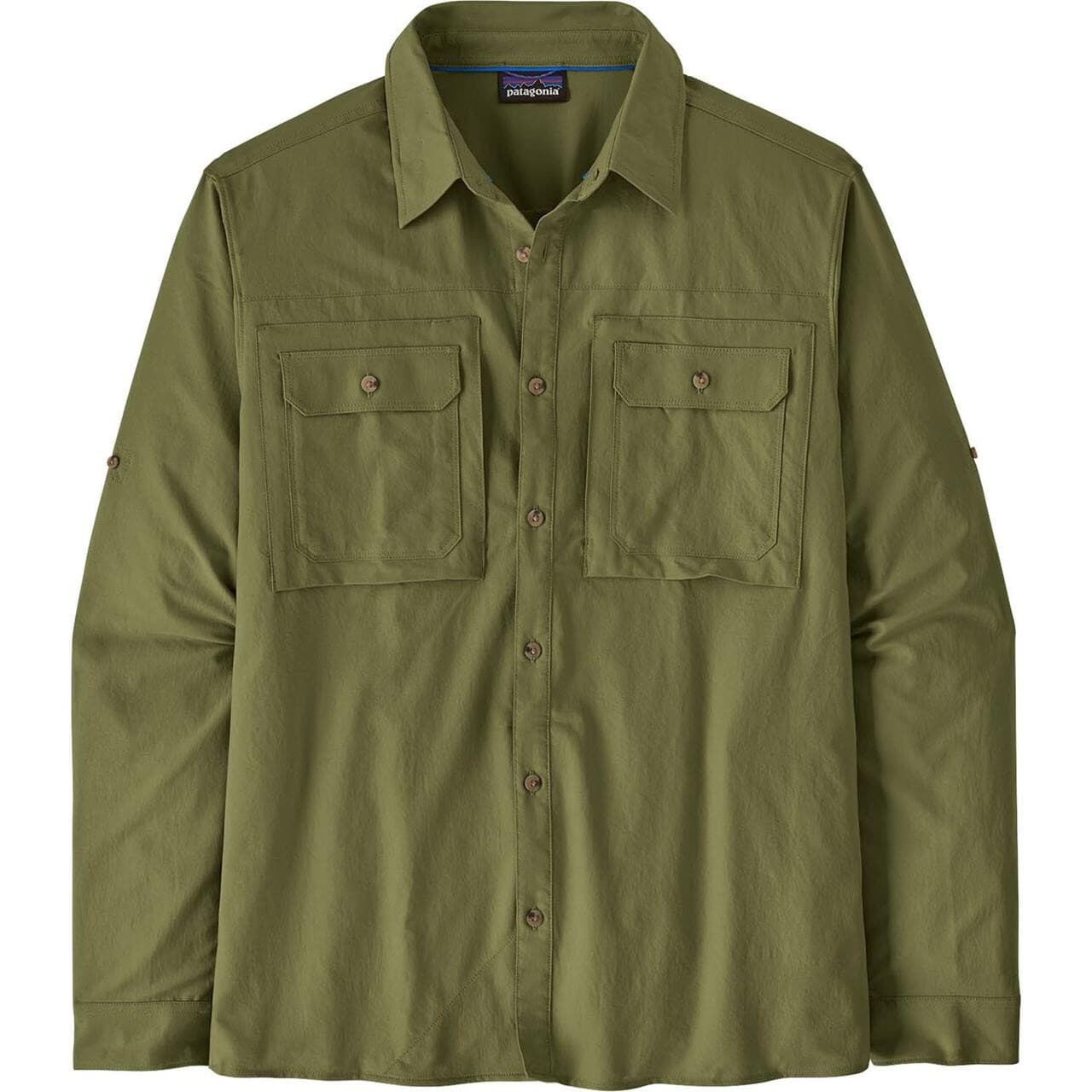 Patagonia Mens L/S Self Guided Sun Shirt (Grøn (CAPER GREEN) Small)
