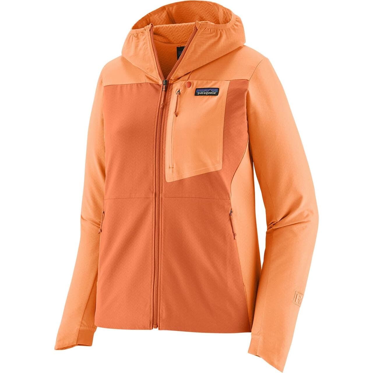 Patagonia Womens R1 Crossstrata Hoody S2025 model (Orange (ROCK MELON) Large)