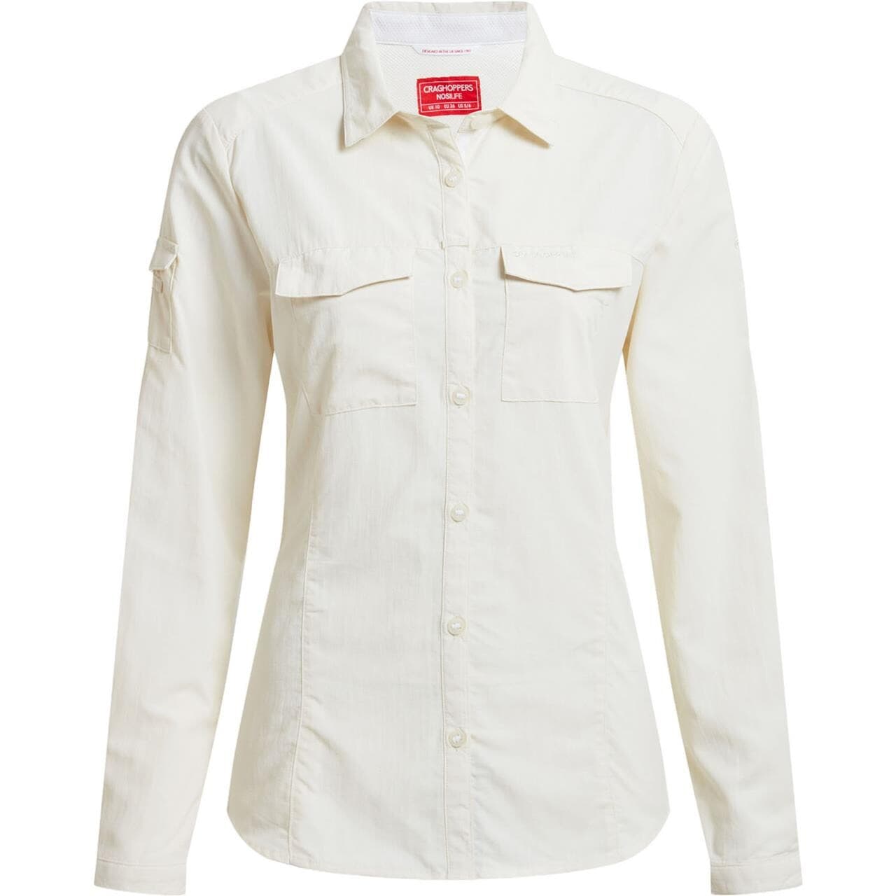 Craghoppers Womens Nosilife Adventure L/S Shirt III (Hvid (SEASALT) 36)
