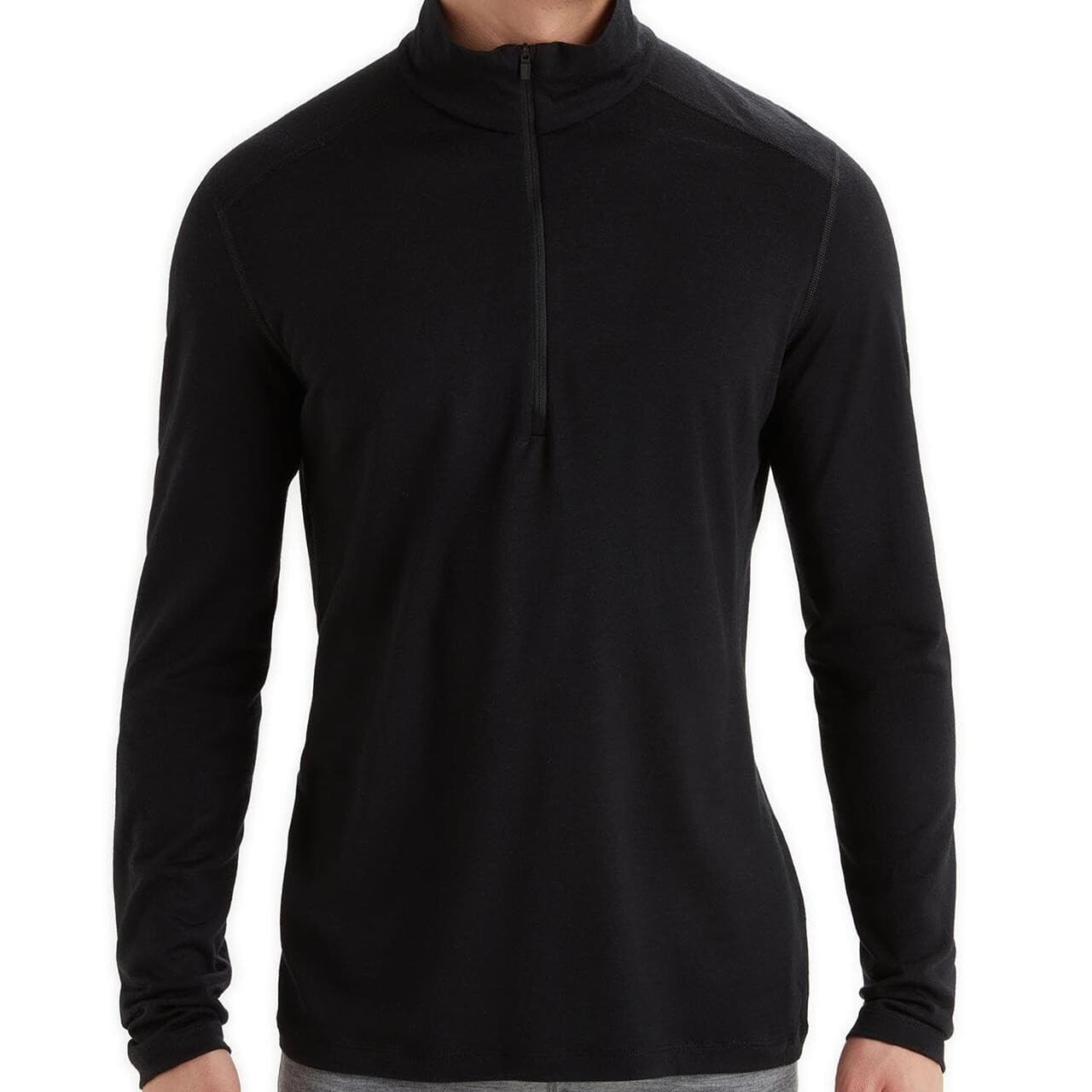 Icebreaker Mens Merino 200 Oasis L/S Half Zip (Sort (BLACK) Medium)