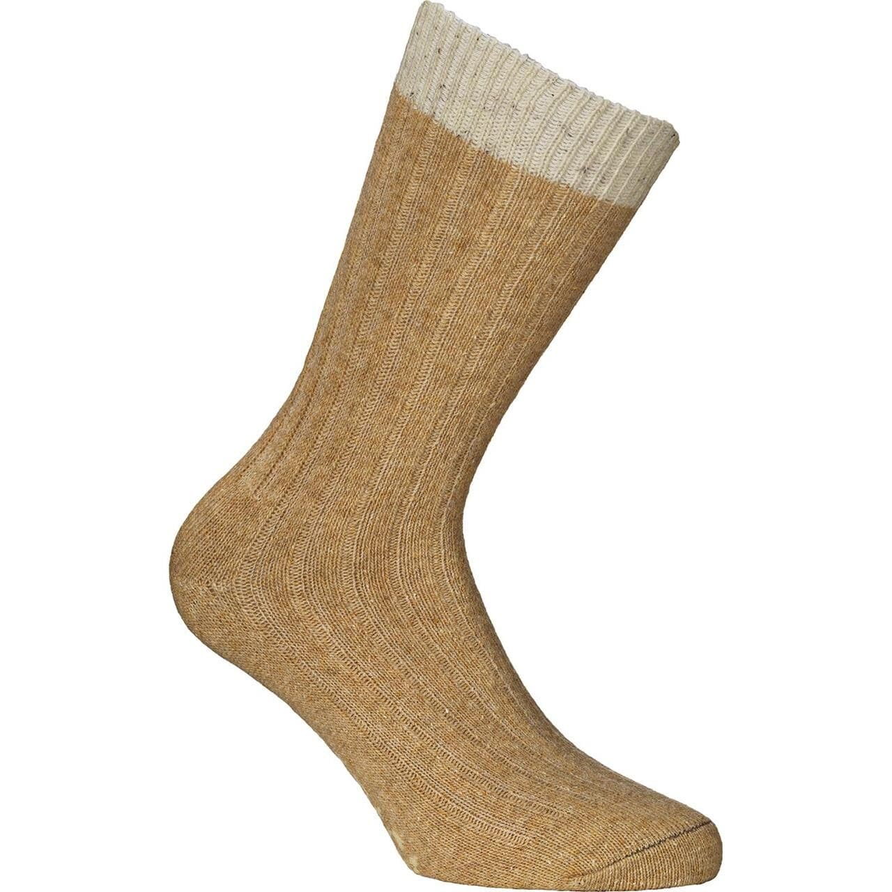 Alpaca Merino Silk Rib Crew (Hvid (TAN-OFFWHITE) 39-42)