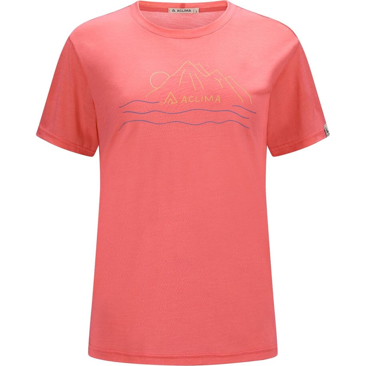 Aclima Womens LightWool 140 Tee Sunset (Lyserød (SUN KISSED CORAL) Small)