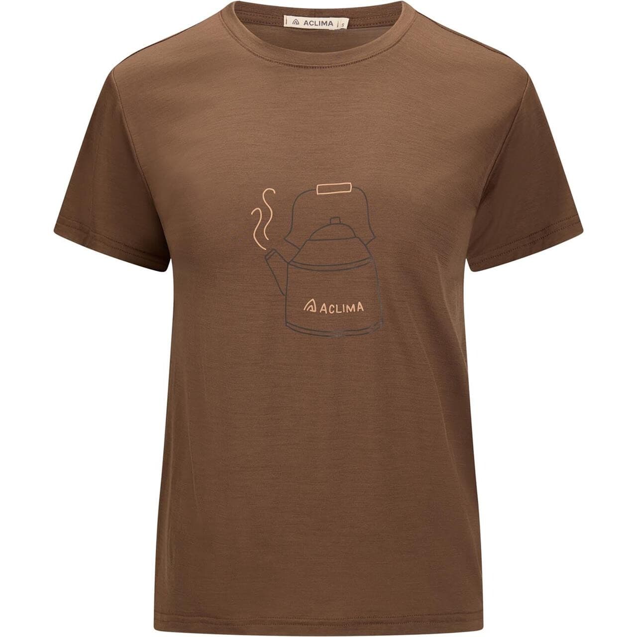 Aclima Womens LightWool 140 Tee Kettle (Brun (DARK EARTH) X-large)