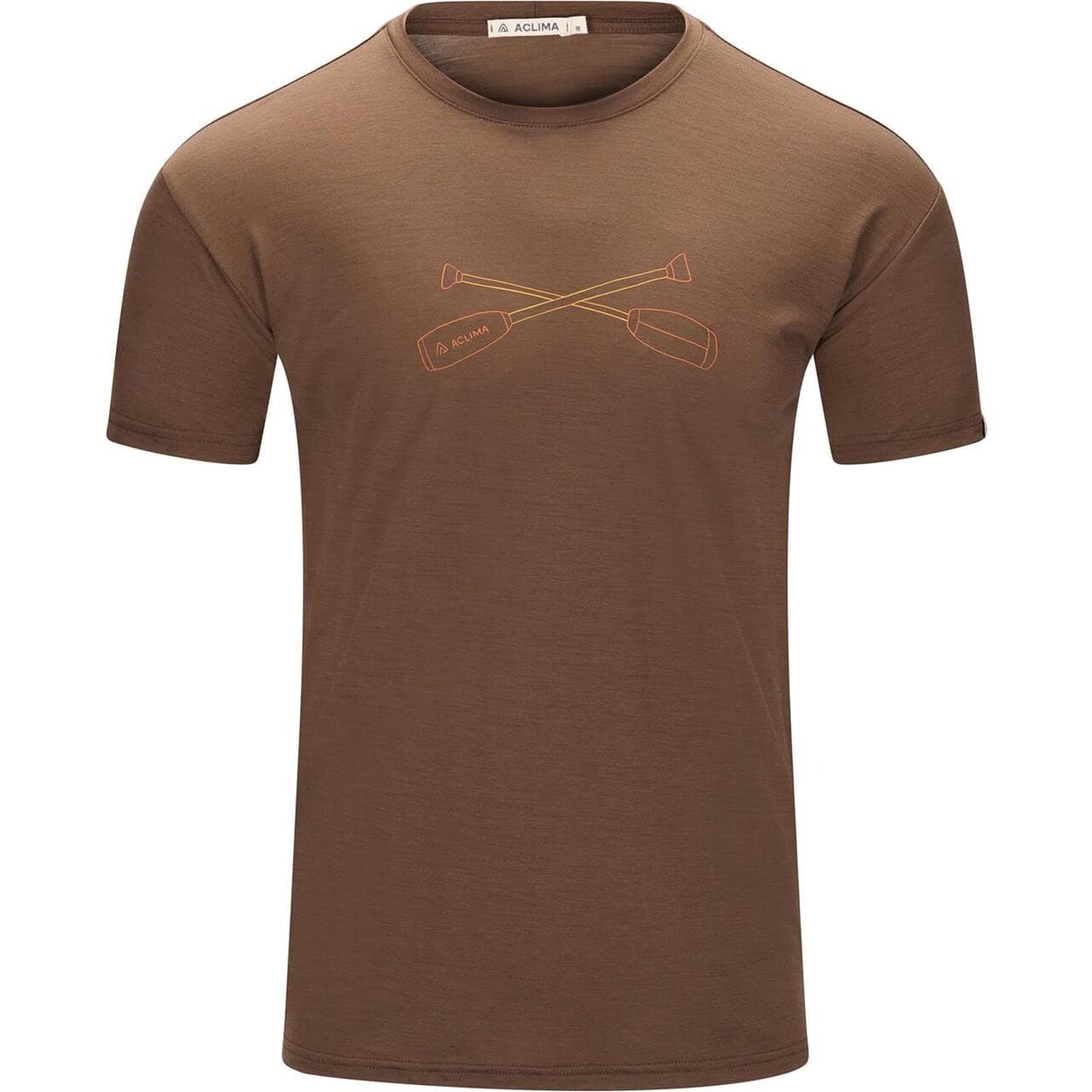 Aclima Mens LightWool 140 Tee Oars (Brun (DARK EARTH) Medium)