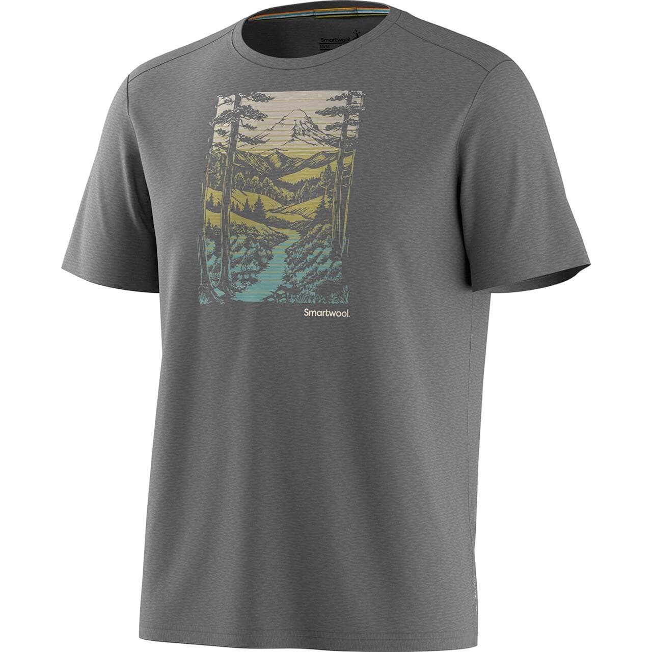 Smartwool Mens Short Sleeve Graphic Tee (Grå (WINDING TRAIL/LIGHT GRAY HEATH) X-large)