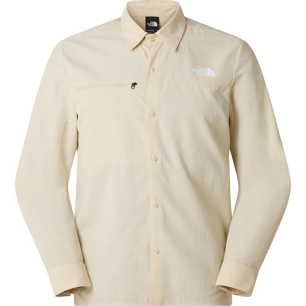 The North Face Mens Packable Long Sleeve Shirt (Hvid (DESERT STONE) Medium)