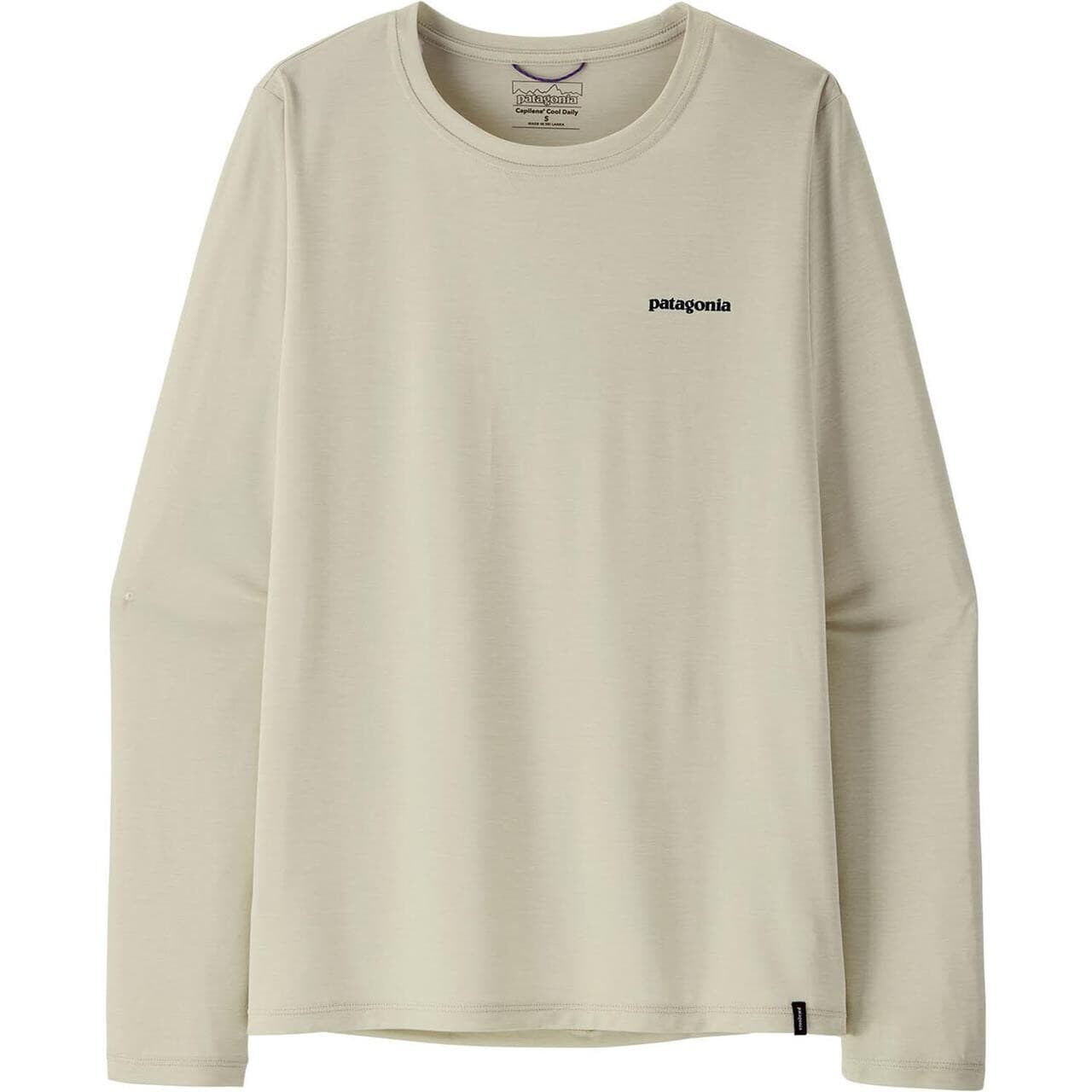 Patagonia Womens L/S Cap Cool Daily Shirt Boardshort Logo (Grå (DYNO WHITE) Medium)