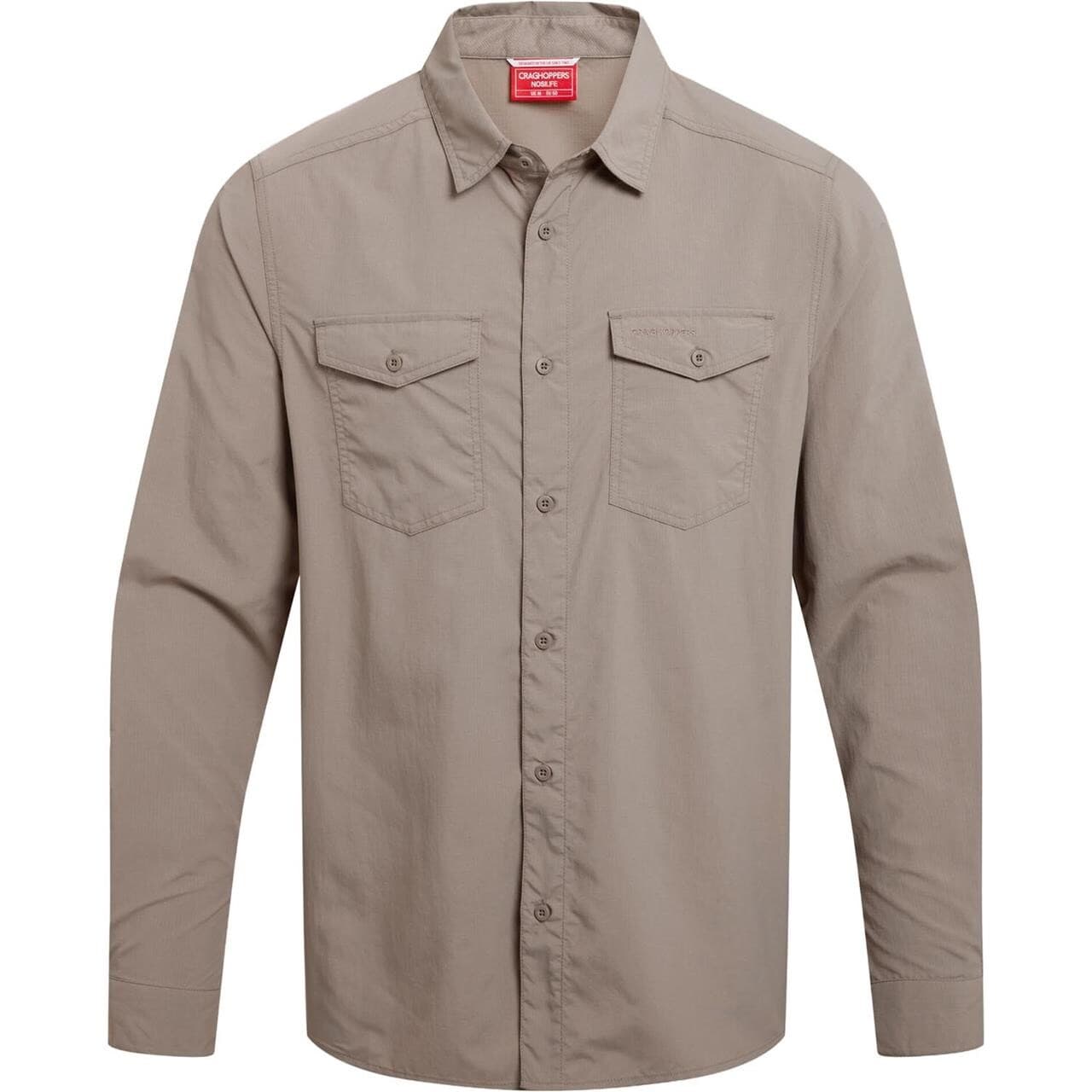 Craghoppers Mens Nosilife Loukkos Long Sleeved Shirt (Beige (PEBBLE) Large)