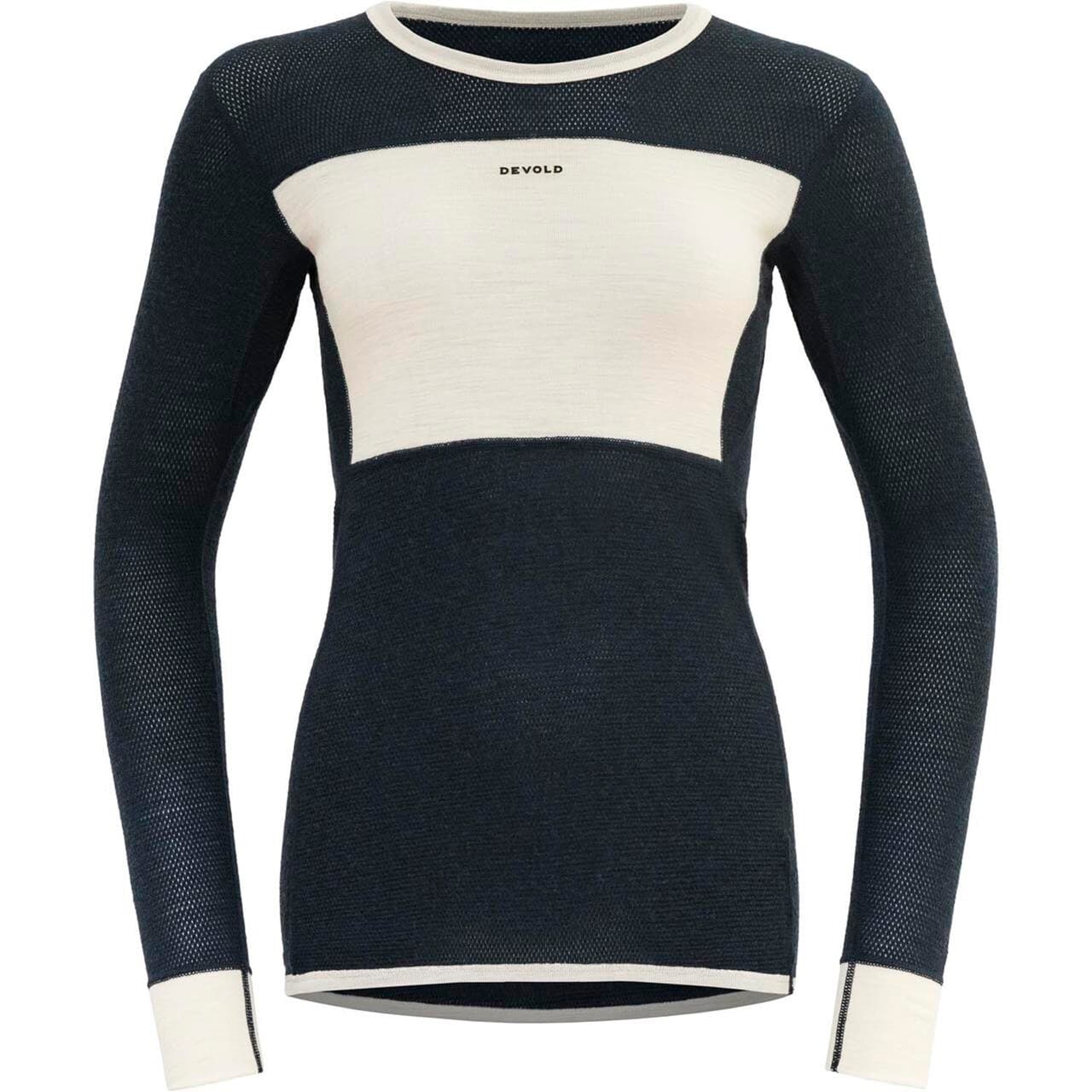 Devold Womens Wool Mesh 190 Shirt (Hvid (INK/OFFWHITE) Large)