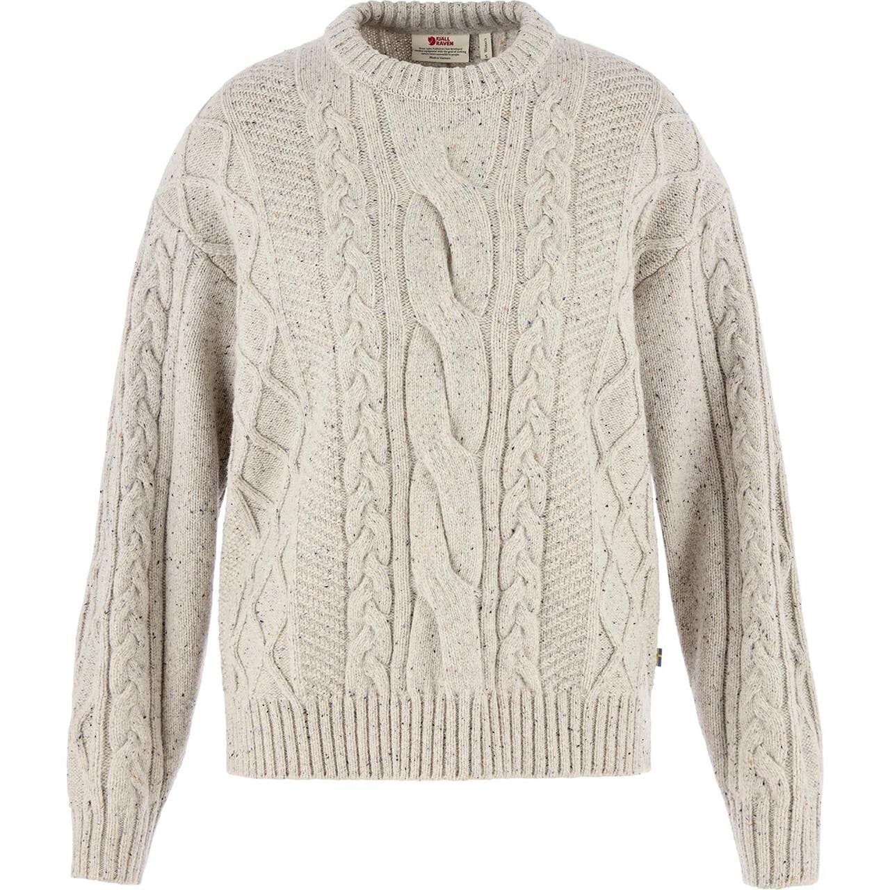 Fjällräven Womens Övik Cable Knit (Beige (CHALK WHITE/113) X-large)