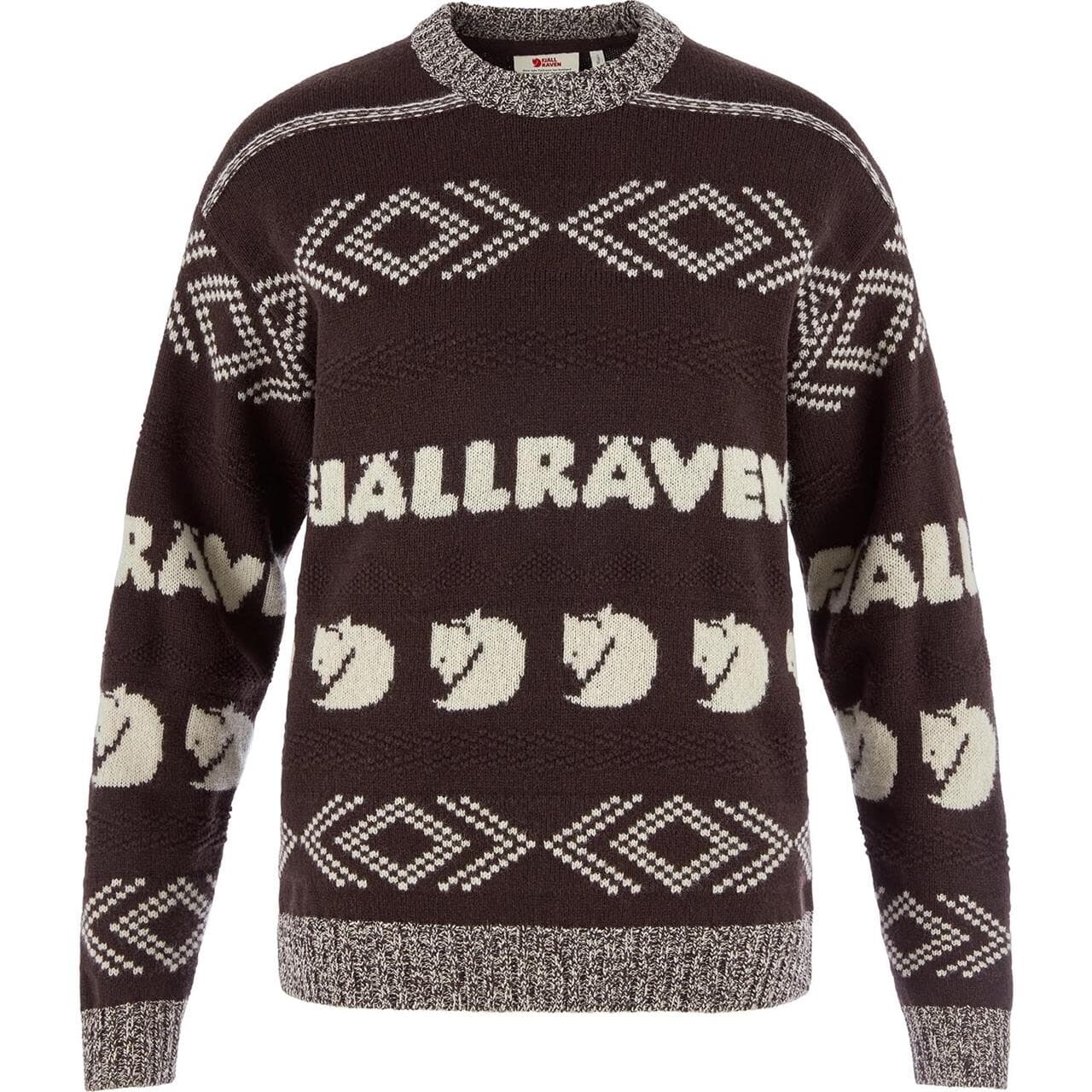 Fjällräven Womens Fjällräven Jacquard Knit (Brun (BLACK OAK-LIGHT BEIGE/294-191) X-small)