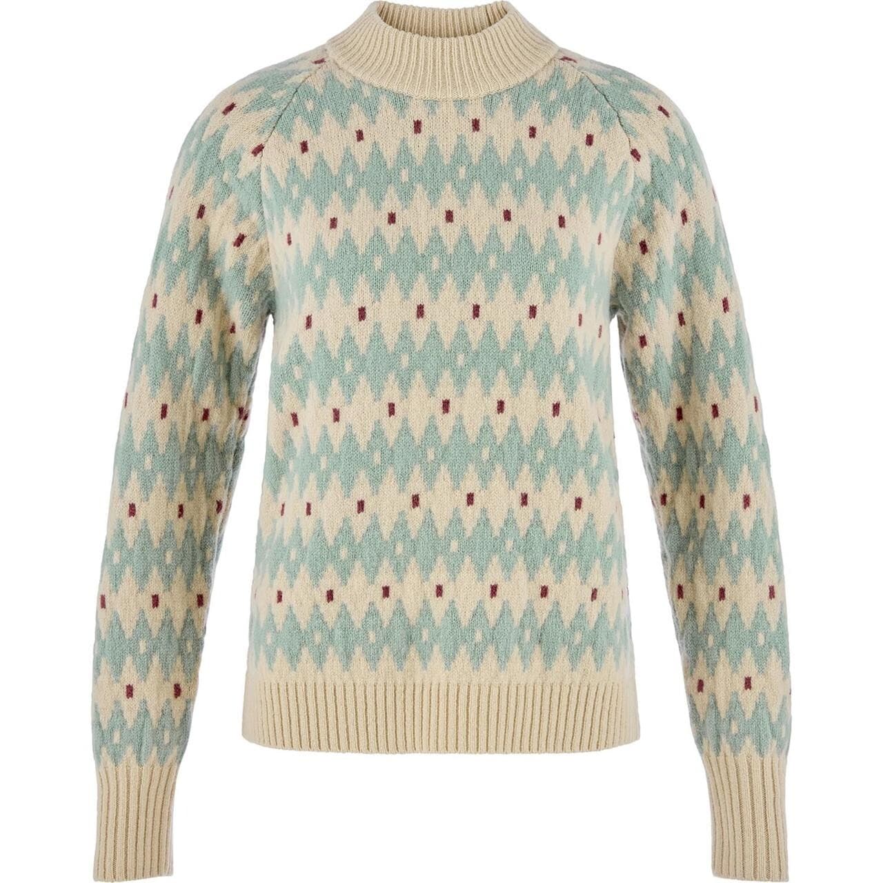 Fjällräven Womens Övik Jacquard Knit (Beige (LIGHT BEIGE-MISTY GREN/191-674) X-small)