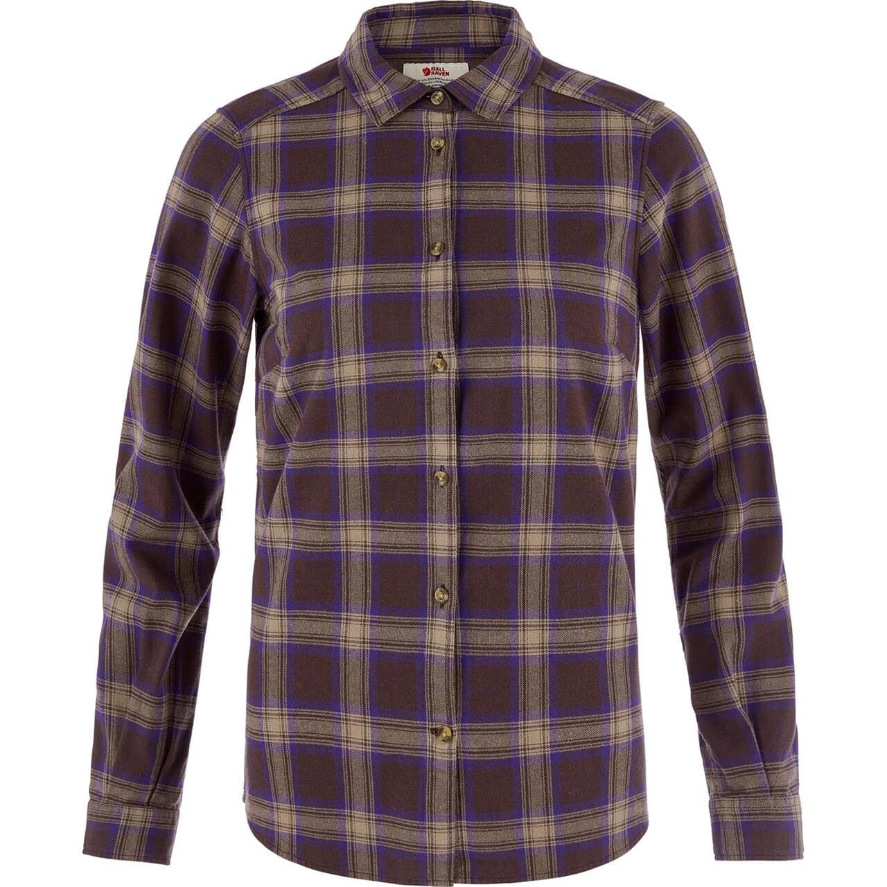 Fjällräven Womens Övik Classic Flannel Shirt (Brun (BLACK OAK-DARK VIOLET/294-425) Small)