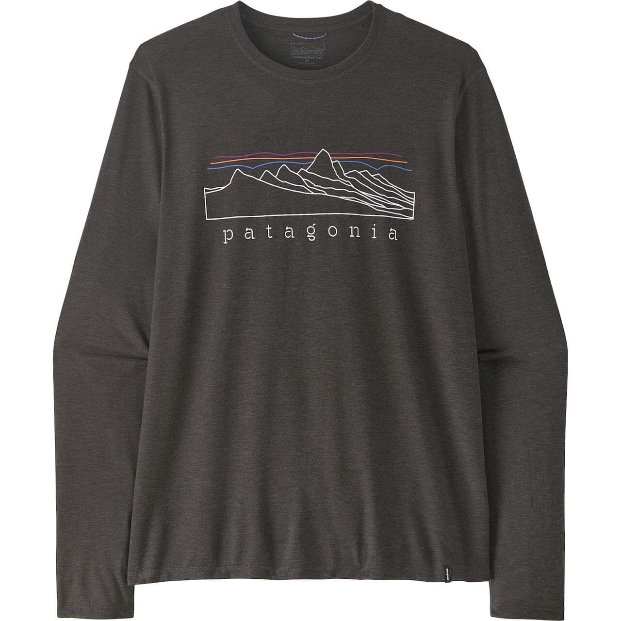 Patagonia Mens L/S Cap Cool Trail Shirt - Stratapeaks (Sort (INK BLACK) Small)