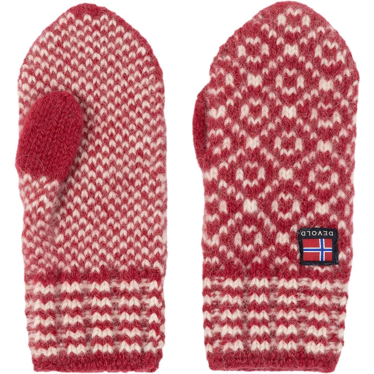 Devold Svalbard Wool Mitten (Rød (HINDBERRY/OFFWHITE) Medium)