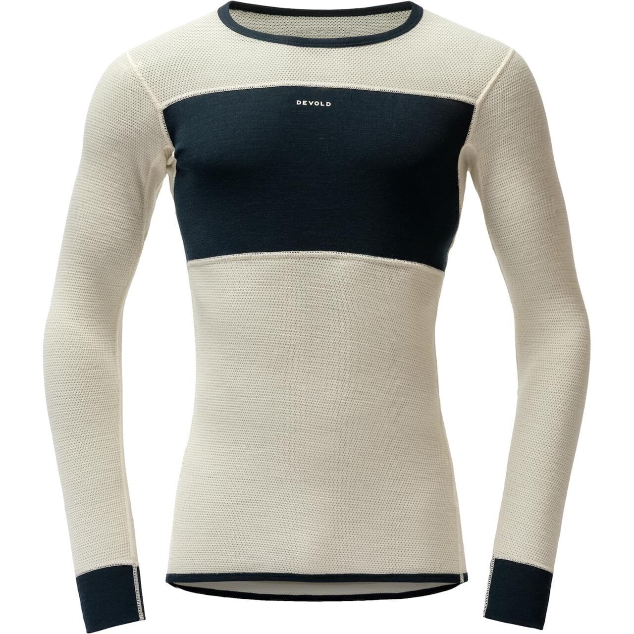 Devold Mens Wool Mesh 190 Shirt (Hvid (INK/OFFWHITE) Large)