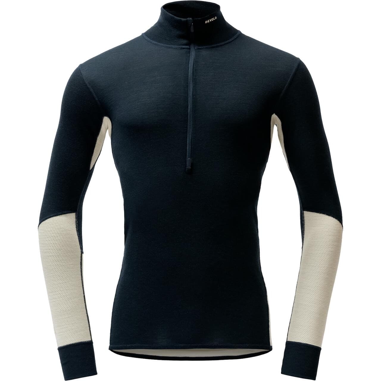 Devold Mens Wool Mesh 190 Zip Neck (Hvid (INK/OFFWHITE) Medium)
