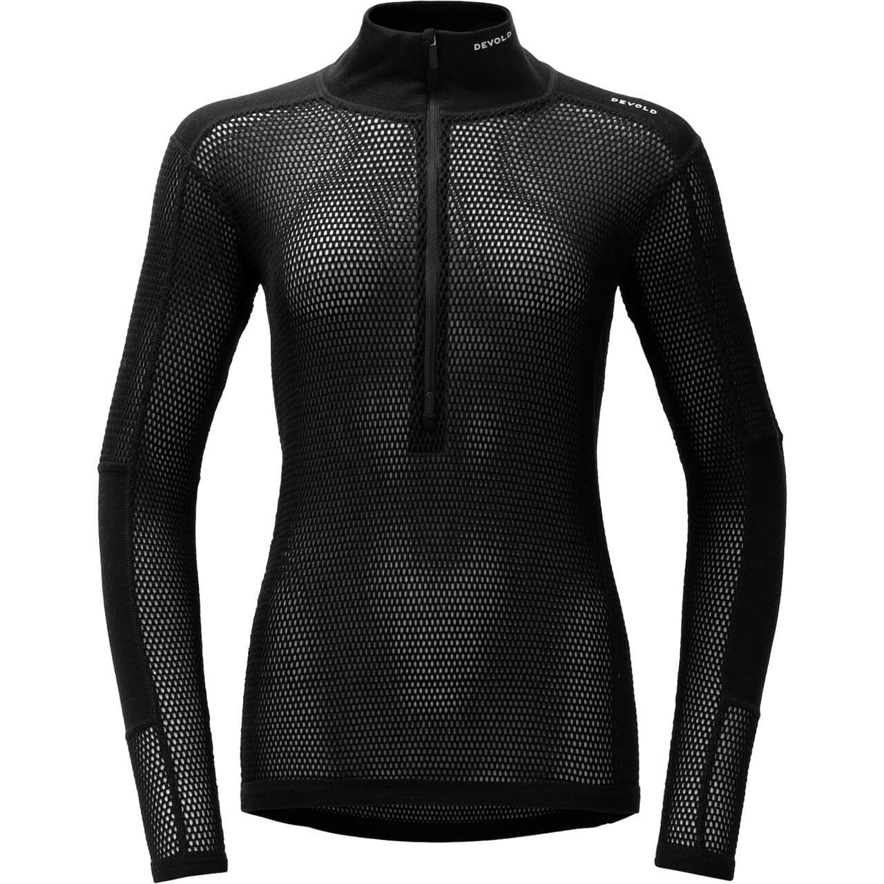 Devold Womens Wool Mesh Pro Zip Neck (Sort (BLACK) Medium)