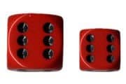 Dice - Terningesæt - 12 stk. 6 sidet (D6) - Opaque - Red/Black