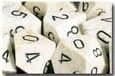 Dice - Terningesæt - 12 stk. 6 sidet (D6) - Marble - Ivory / Black
