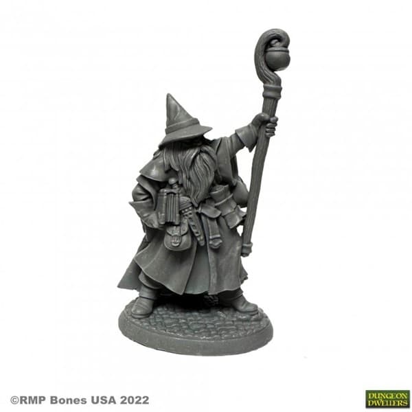 Reaper Bones USA Dungeon Dwellers: Luwin Phost, Wizard - Plastic Miniature
