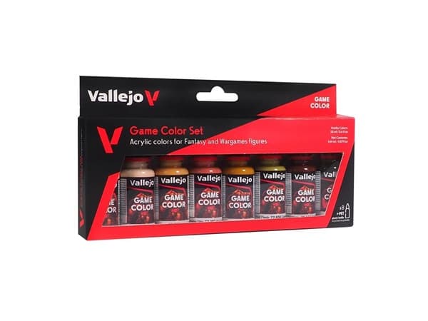 Vallejo Maling - Game Color: Skin Tone Color Set (8 Colors) - 18ml