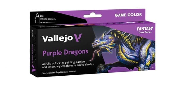 Vallejo Maling - Game Color: Purple Dragons Color Set 8 Colors - 18ml