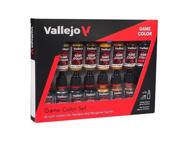 Vallejo Maling - Game Color: Leather & Metal Color Set 16 Colors - 18ml
