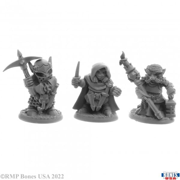 Reaper Bones USA Reaper Legends: Deep Gnome Warriors (3) - Plastic Miniatures