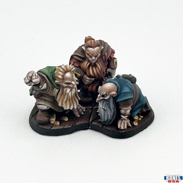 Reaper Bones USA Reaper Legends: Townsfolk: Gambling Dwarves (3) - Plastic Miniatures