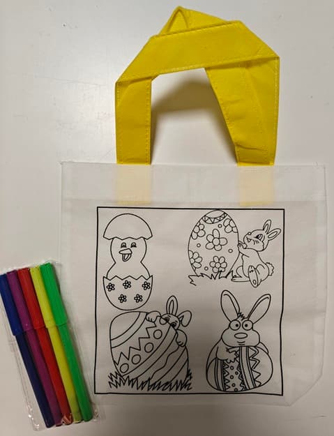 Tote Bags With Markers - Easter Rabbit *Crazy tilbud*