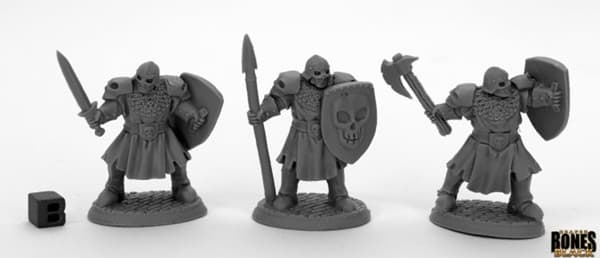 Reaper Bones Black: Maggotcrown Men at Arms (3) - Plastic Miniatures