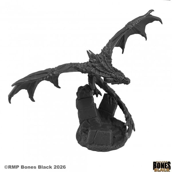 Reaper Bones Black: Wyvern (Flying) - Plastic Miniature