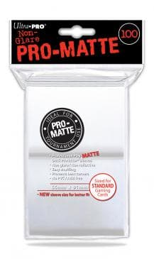 100 lommer - Ultra Pro - PRO-Matte: White (Hvid) (Høj kvalitet) - Non-Glare - Professional Sleeves #84513