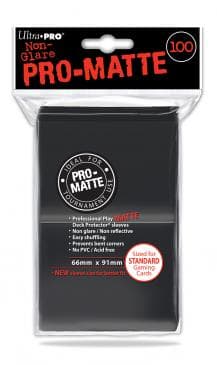 100 lommer - Ultra Pro - PRO-Matte: Black (sorte) (Høj kvalitet) - Non-Glare - Professional Sleeves #84515