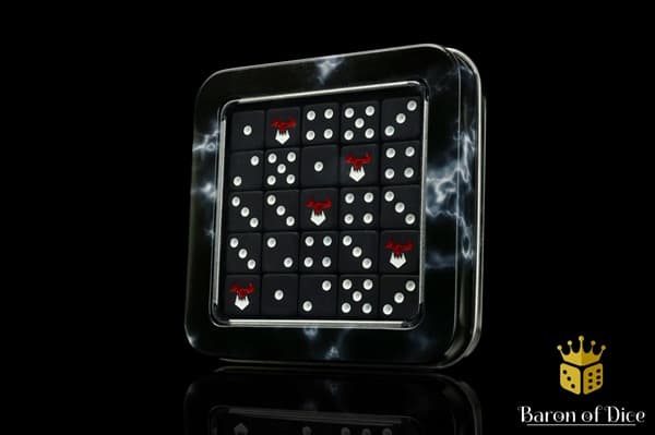 Dice - Terningesæt - 25 terninger - Baron of Dice: D6 (6-Sidet) - Black Orcs (Square Corners)