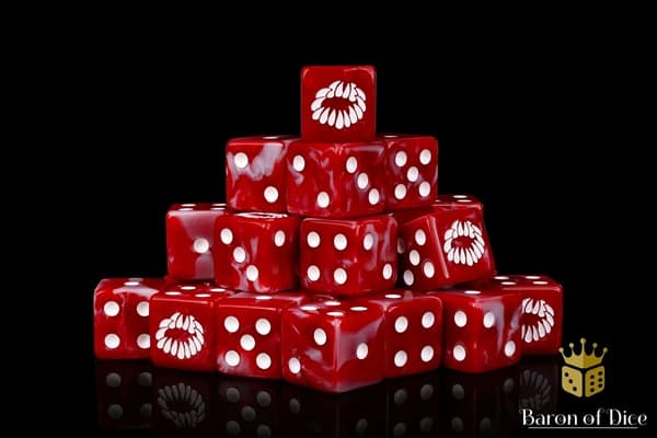 Dice - Terningesæt - 25 terninger - Baron of Dice: D6 (6-Sidet) - Bloody Maw (Square Corners)