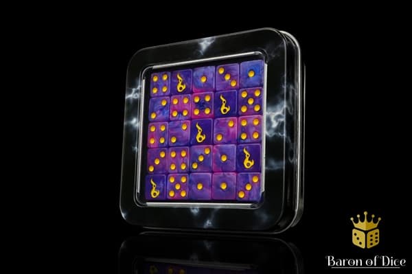 Dice - Terningesæt - 25 terninger - Baron of Dice: D6 (6-Sidet) - Eternal Flame (Square Corners)