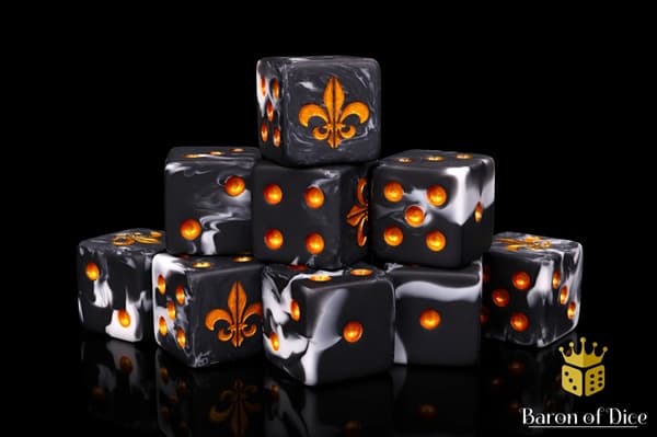 Dice - Terningesæt - 25 terninger - Baron of Dice: D6 (6-Sidet) - Fleur De Lis - Heritage (Square Corners)