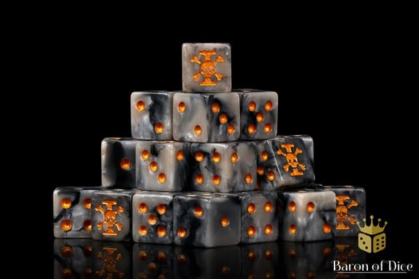 Dice - Terningesæt - 25 terninger - Baron of Dice: D6 (6-Sidet) - Inquisition Order (Square Corners)