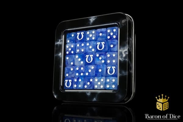 Dice - Terningesæt - 25 terninger - Baron of Dice: D6 (6-Sidet) - Omega - White (Square Corners)