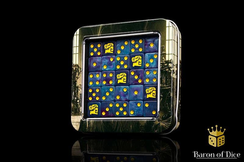 Dice - Terningesæt - 25 terninger - Baron of Dice: D6 (6-Sidet) - Aztec Gators (Square Corners)